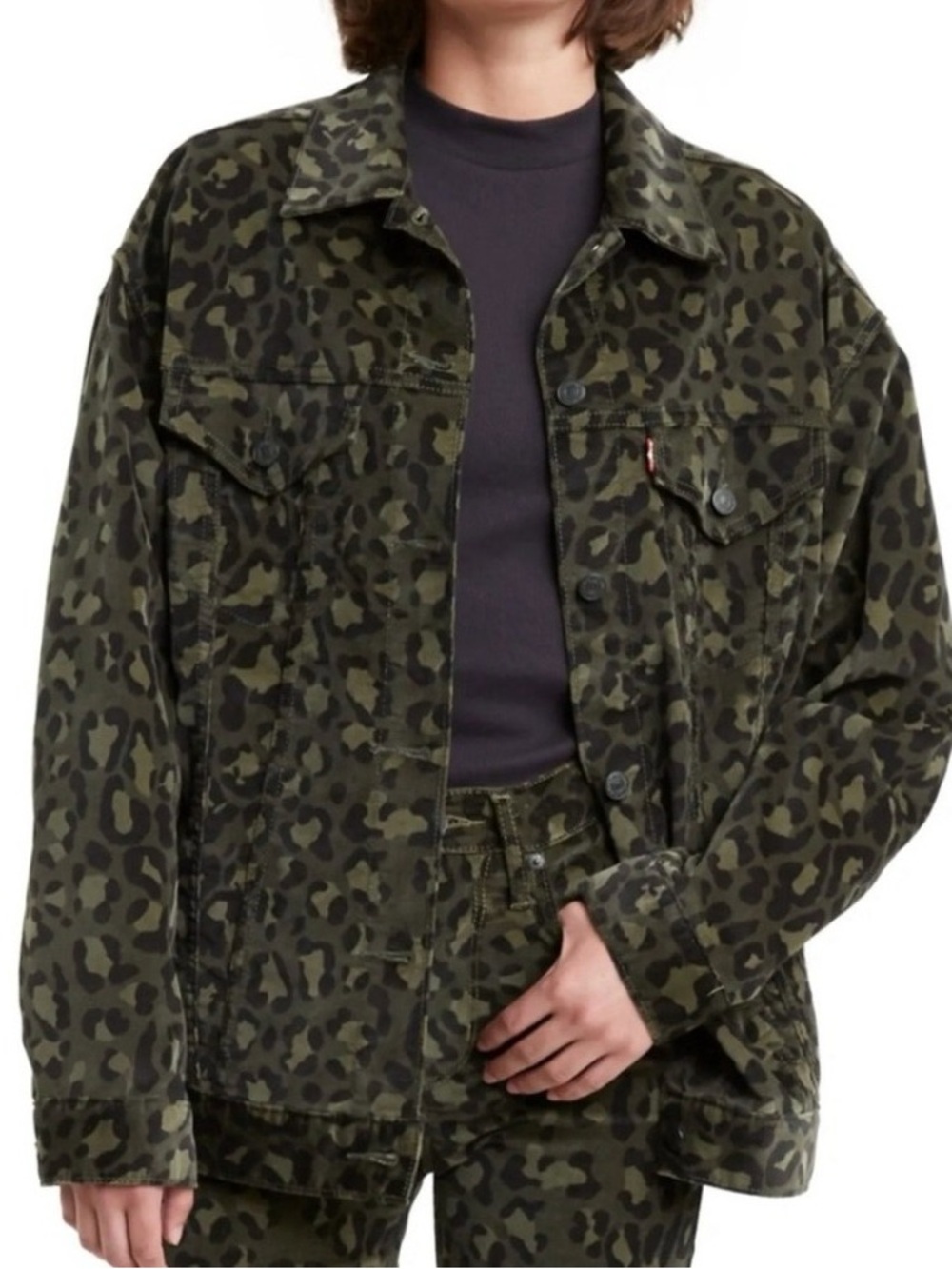 Velvet Levi’s Leopard Print Olive Jacket